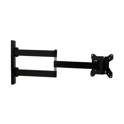 Double arm flat screen wall mount with tilt and swivel 10"- 28" max weight 15kg - Piano black Including security Allen key and locking screws